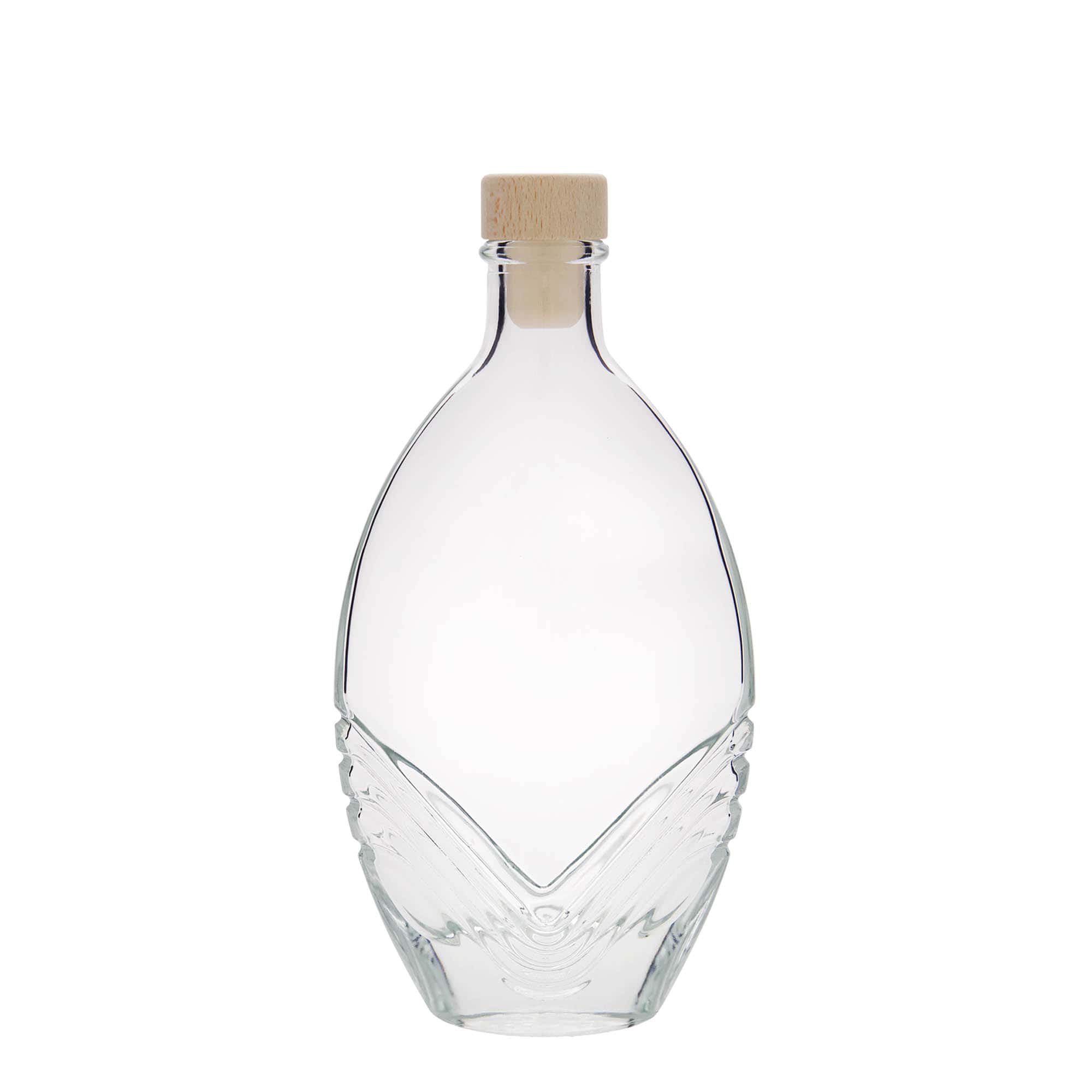 200 ml Garrafa de vidro 'Florence', oval, boca: Cortiça