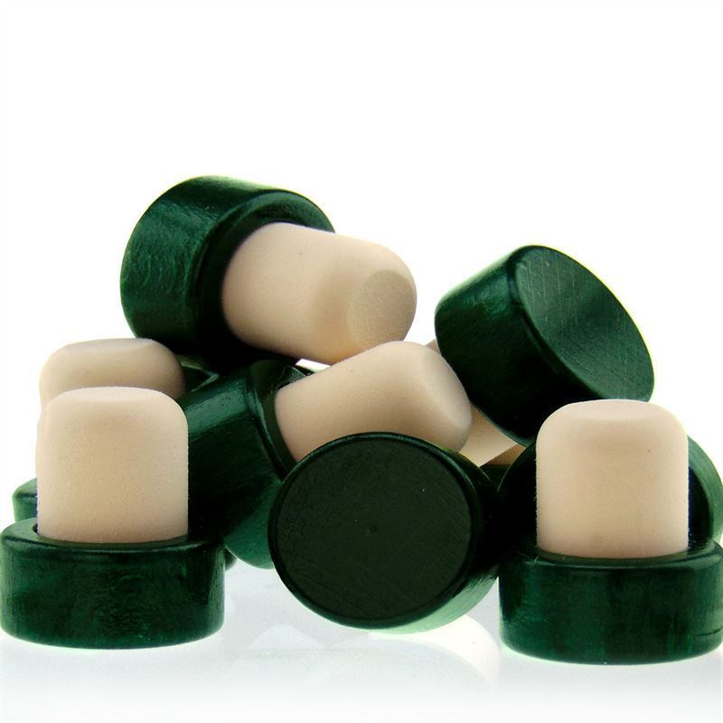 Rolhas capsuladas 19 mm, madeira, verde, para boca: Cortiça