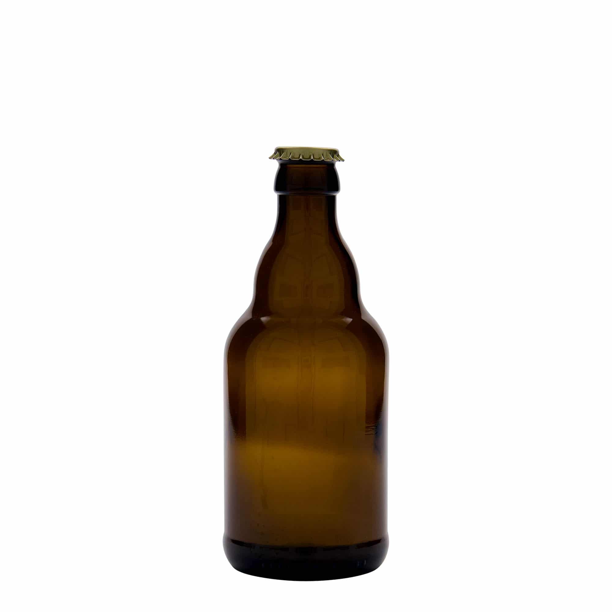 330 ml Garrafa de cerveja 'Steinie', vidro, castanho, boca: Tampas coroa