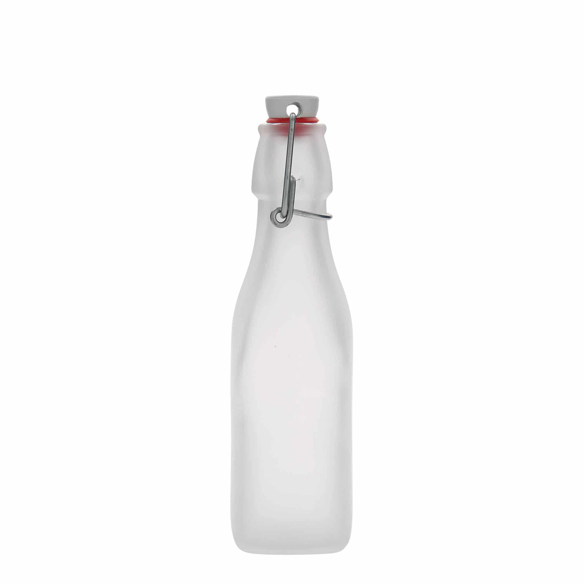 250 ml Garrafa de vidro 'Swing', quadrada, branco, boca: Tampa mecânica